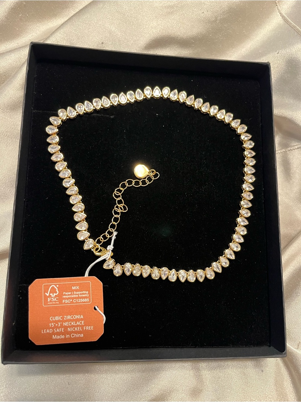 Camila Coelho Gold Teardrop Cubic Zirconia Necklace